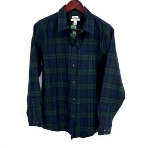 L.L. Bean women’s Green and Blue Plaid Casual Button Down Shirt